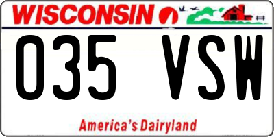 WI license plate 035VSW