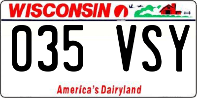 WI license plate 035VSY