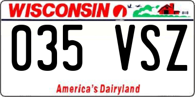 WI license plate 035VSZ