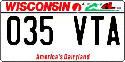 WI license plate 035VTA