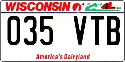 WI license plate 035VTB