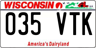 WI license plate 035VTK