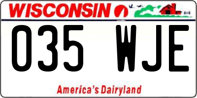 WI license plate 035WJE