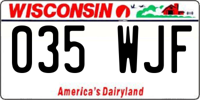 WI license plate 035WJF