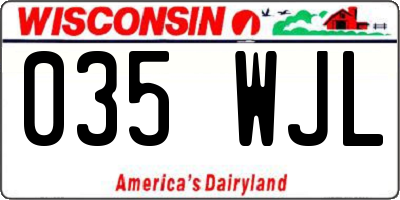 WI license plate 035WJL