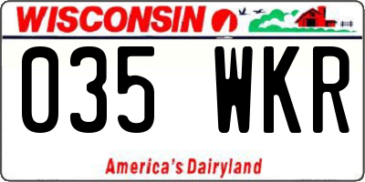 WI license plate 035WKR