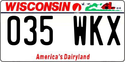 WI license plate 035WKX