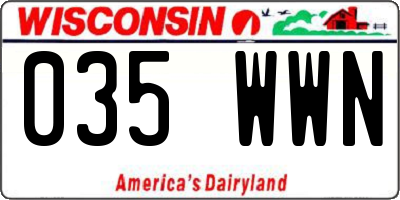 WI license plate 035WWN