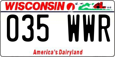 WI license plate 035WWR