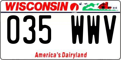 WI license plate 035WWV