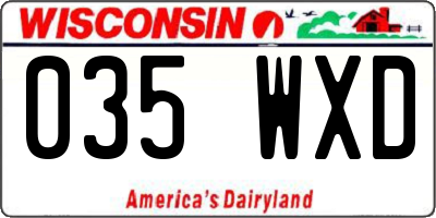 WI license plate 035WXD