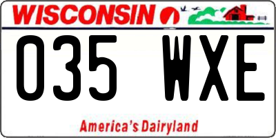 WI license plate 035WXE