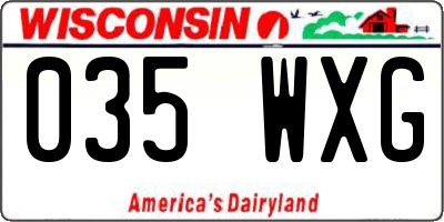 WI license plate 035WXG