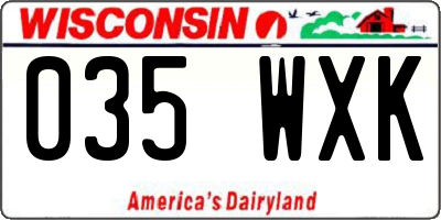 WI license plate 035WXK