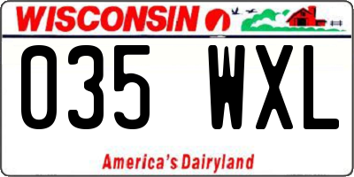 WI license plate 035WXL