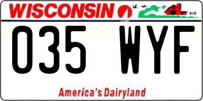 WI license plate 035WYF