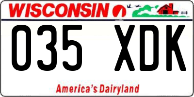 WI license plate 035XDK