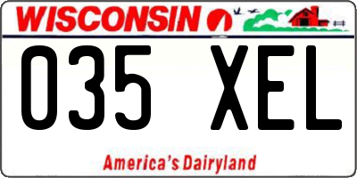 WI license plate 035XEL