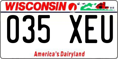 WI license plate 035XEU
