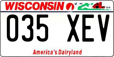 WI license plate 035XEV