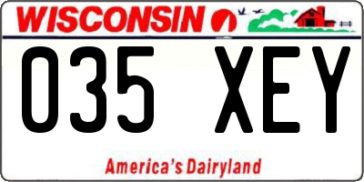 WI license plate 035XEY