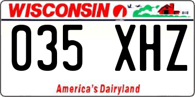 WI license plate 035XHZ