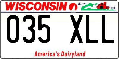 WI license plate 035XLL