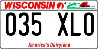 WI license plate 035XLO