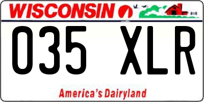 WI license plate 035XLR