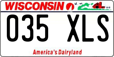 WI license plate 035XLS