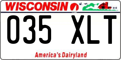 WI license plate 035XLT