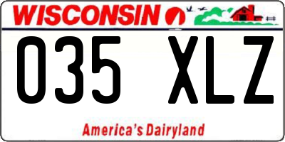WI license plate 035XLZ