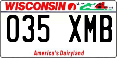 WI license plate 035XMB