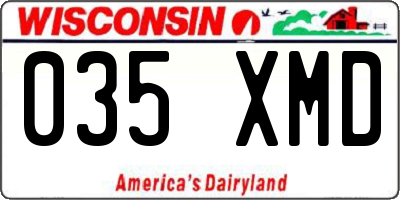 WI license plate 035XMD