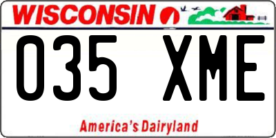 WI license plate 035XME