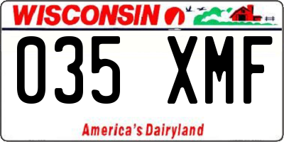 WI license plate 035XMF