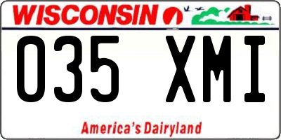 WI license plate 035XMI