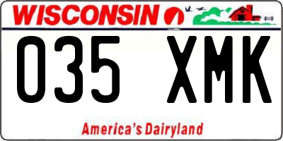 WI license plate 035XMK