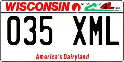 WI license plate 035XML