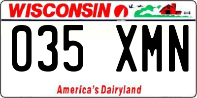 WI license plate 035XMN