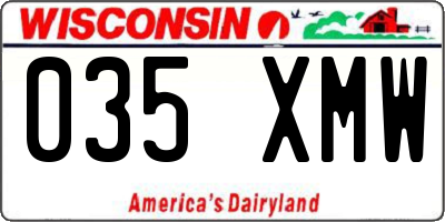 WI license plate 035XMW