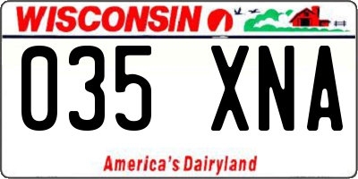 WI license plate 035XNA