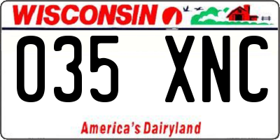 WI license plate 035XNC