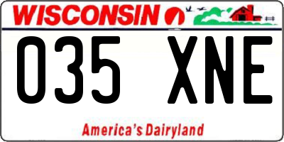 WI license plate 035XNE