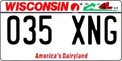WI license plate 035XNG