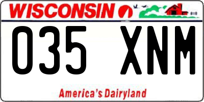 WI license plate 035XNM