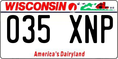 WI license plate 035XNP