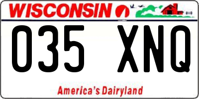 WI license plate 035XNQ