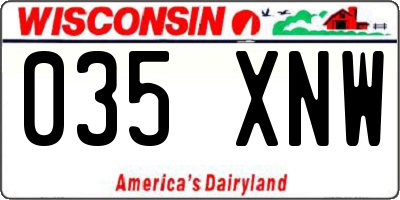 WI license plate 035XNW