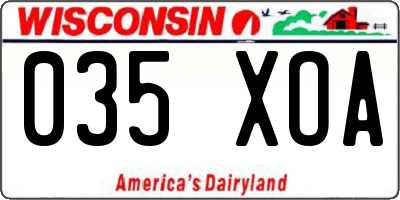 WI license plate 035XOA